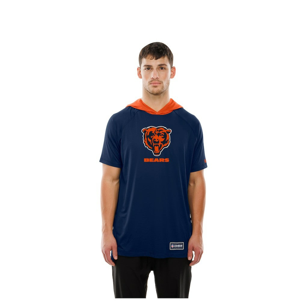 Chicago Bears New Era Combine Authentic Hooded Raglan Short-Sleeve T-Shirt Navy - NFL