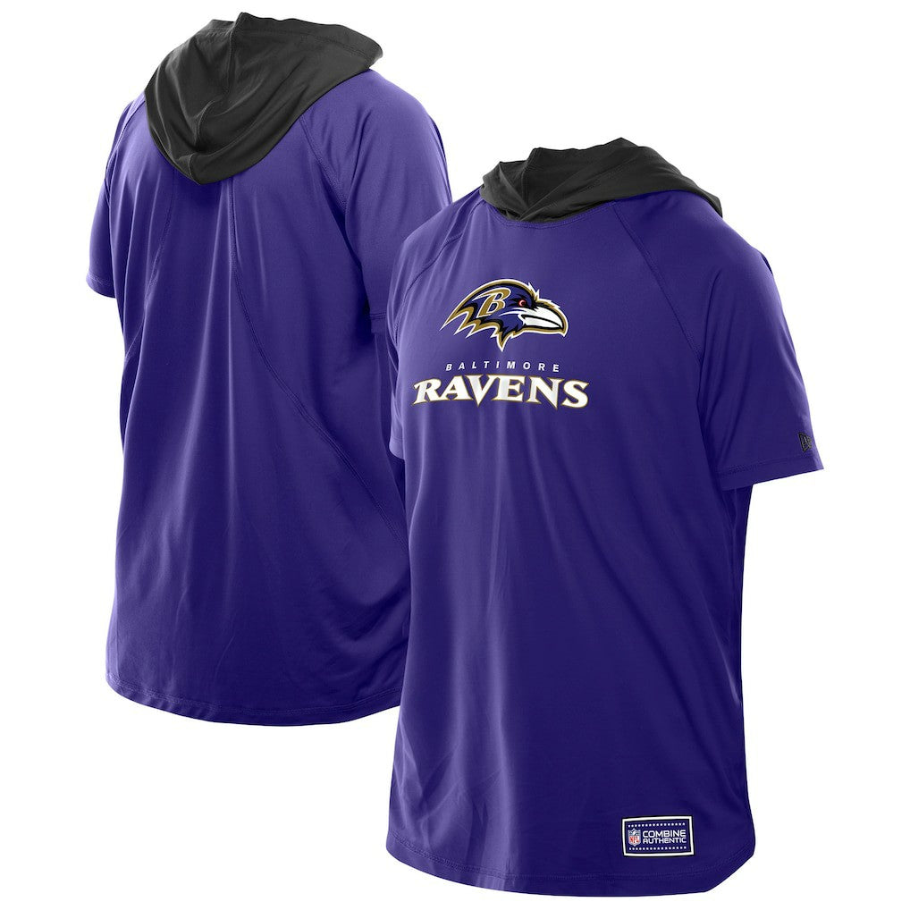 Baltimore Ravens New Era Combine Authentic Hooded Raglan Short-Sleeve T-Shirt Purple - NFL