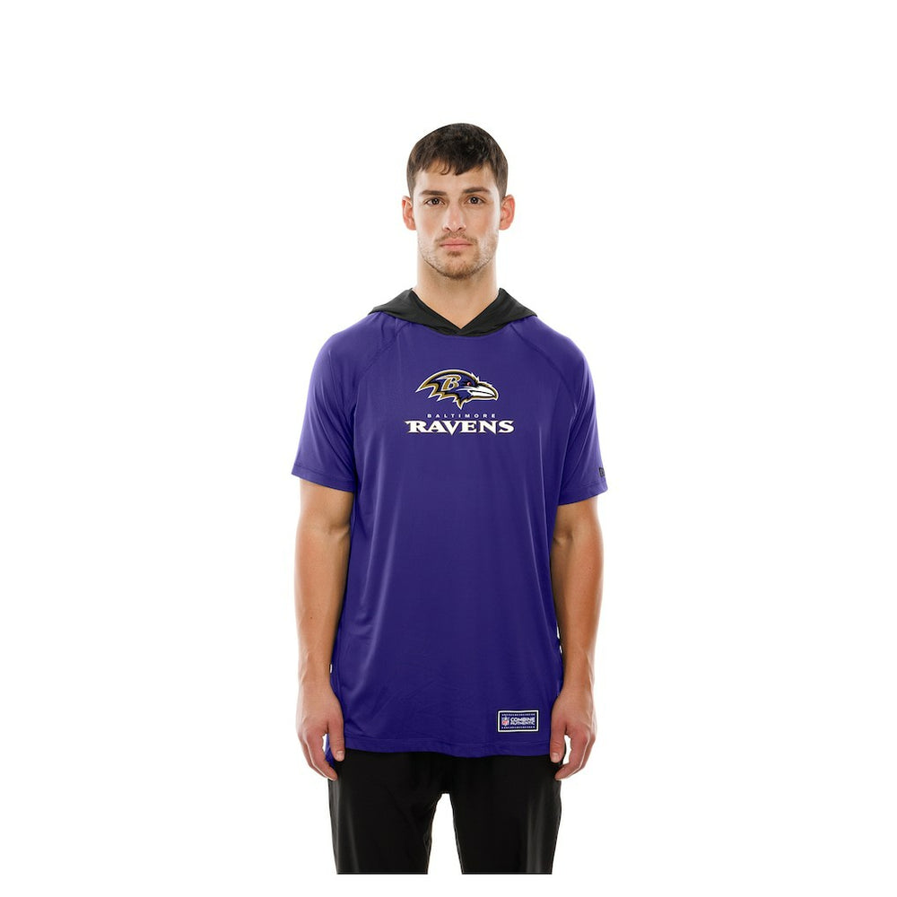 Baltimore Ravens New Era Combine Authentic Hooded Raglan Short-Sleeve T-Shirt Purple - NFL