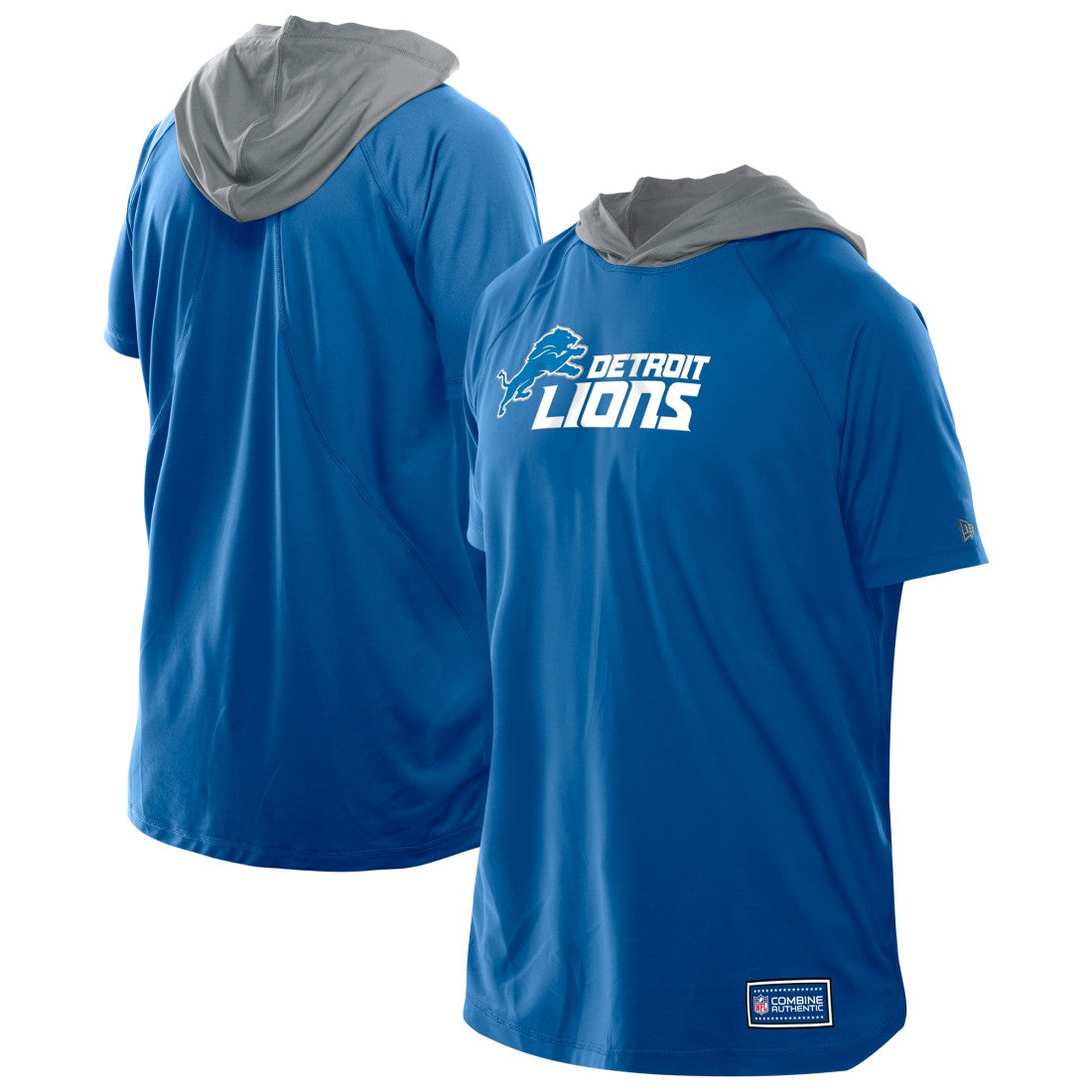 Detroit Lions New Era Combine Authentic Hooded Raglan Short-Sleeve T-Shirt Blue - NFL
