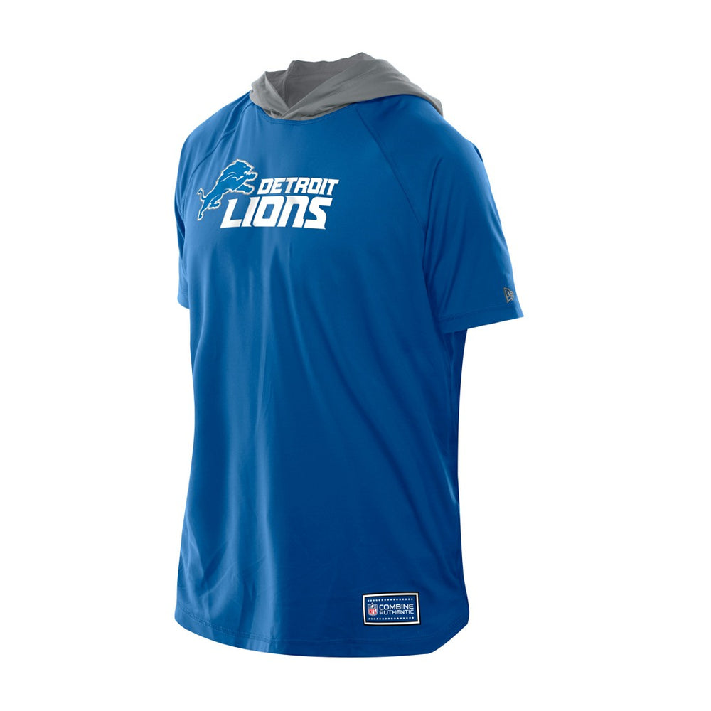 Detroit Lions New Era Combine Authentic Hooded Raglan Short-Sleeve T-Shirt Blue - NFL