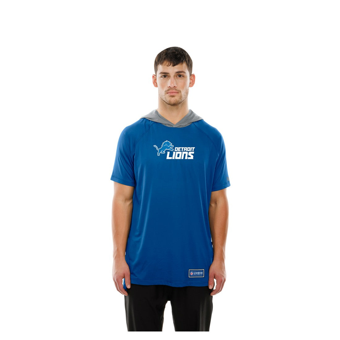 Detroit Lions New Era Combine Authentic Hooded Raglan Short-Sleeve T-Shirt Blue - NFL