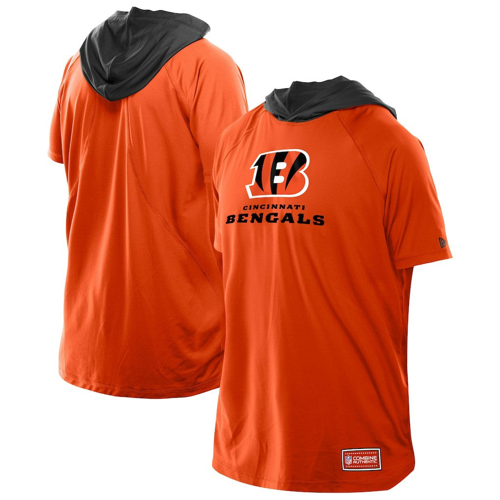 Cincinnati Bengals New Era Combine Authentic Hooded Raglan Short-Sleeve T-Shirt Orange - NFL