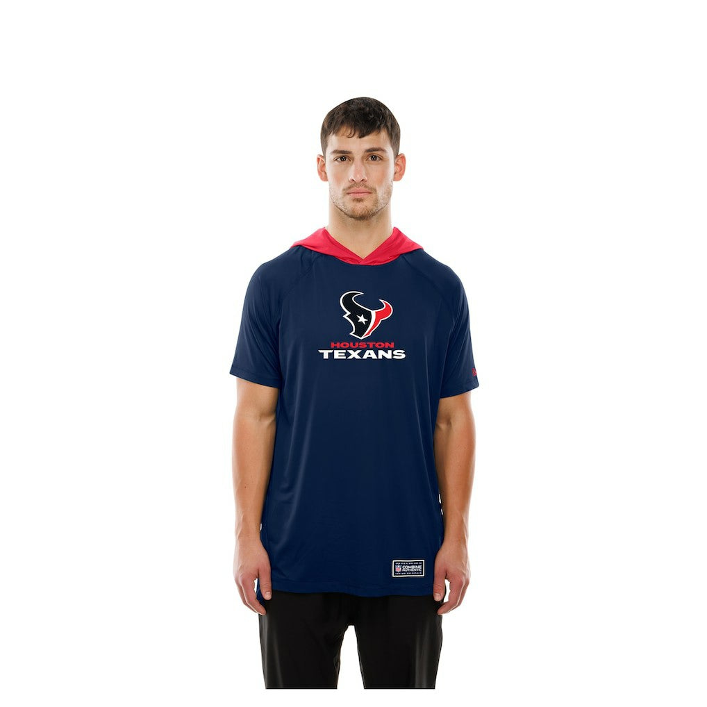 Houston Texans New Era Combine Authentic Hooded Raglan Short-Sleeve T-Shirt Navy - NFL