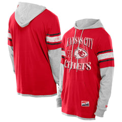 Kansas City Chiefs New Era Twofer Layered Long Sleeve Hoodie T-Shirt Red - NFL