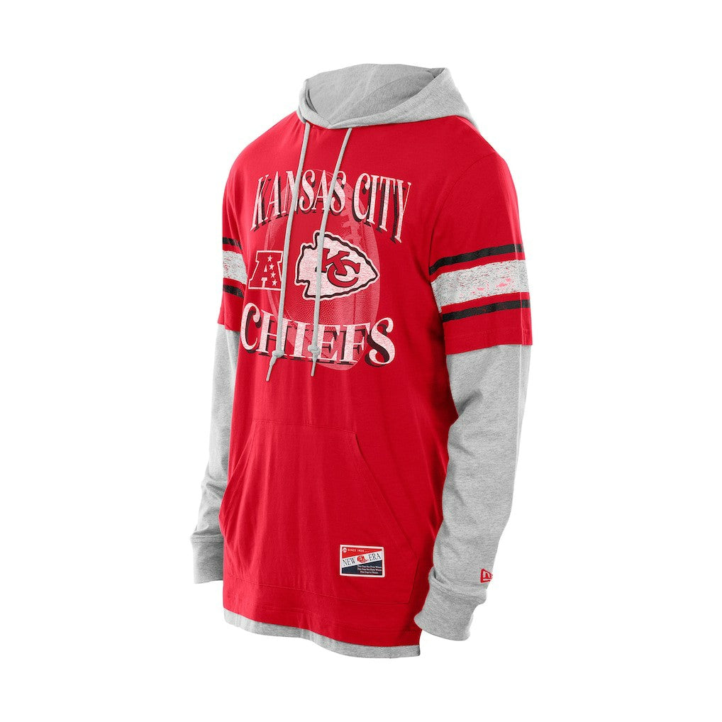 Kansas City Chiefs New Era Twofer Layered Long Sleeve Hoodie T-Shirt Red - NFL