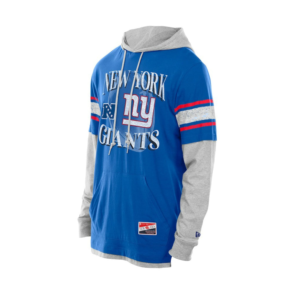 New York Giants New Era Twofer Layered Long Sleeve Hoodie T-Shirt Royal - NFL
