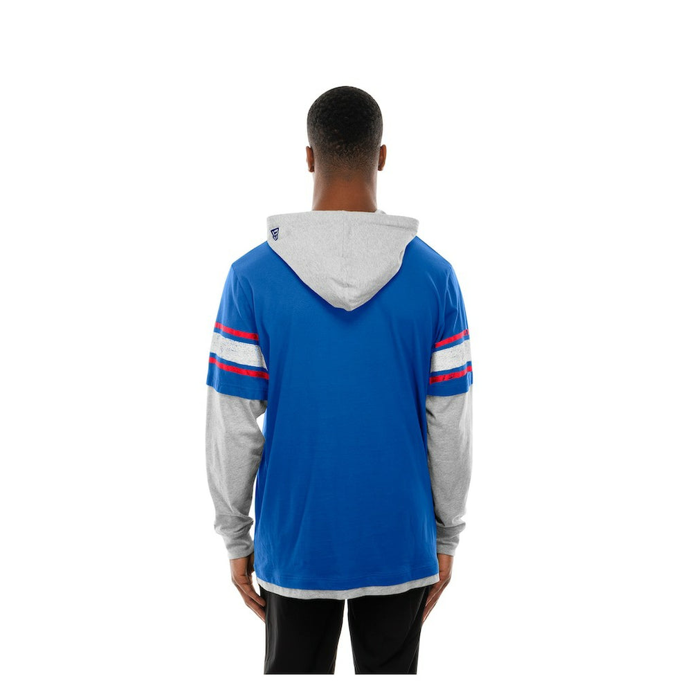 New York Giants New Era Twofer Layered Long Sleeve Hoodie T-Shirt Royal - NFL