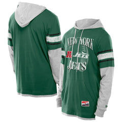 New York Jets New Era Twofer Layered Long Sleeve Hoodie T-Shirt Green - NFL