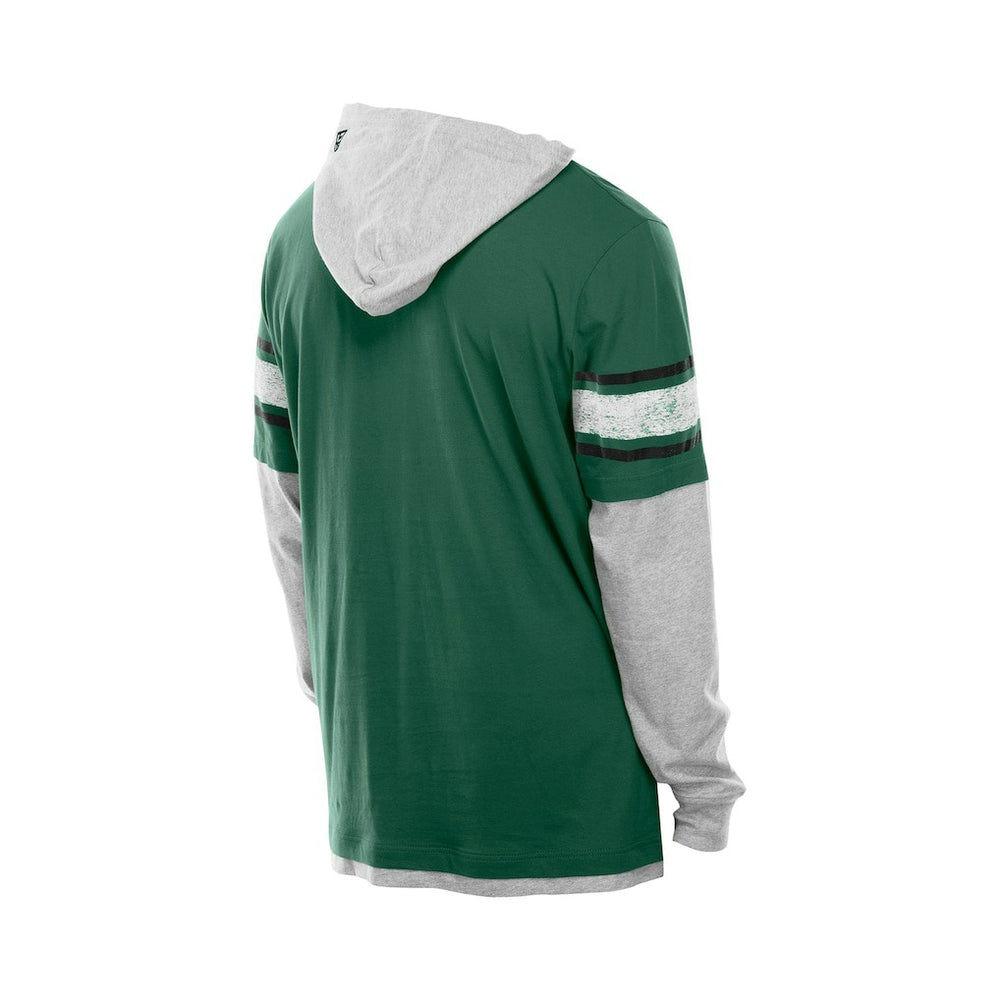 New York Jets New Era Twofer Layered Long Sleeve Hoodie T-Shirt Green - NFL
