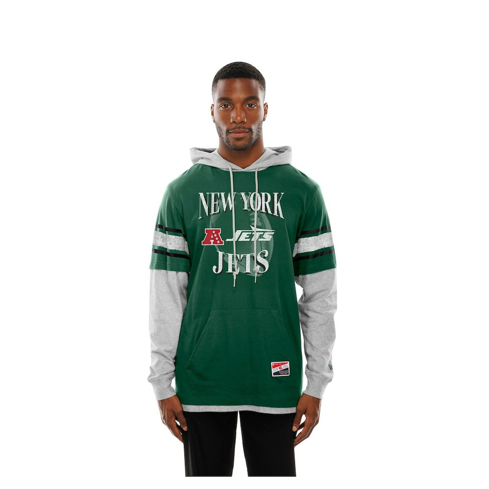 New York Jets New Era Twofer Layered Long Sleeve Hoodie T-Shirt Green - NFL