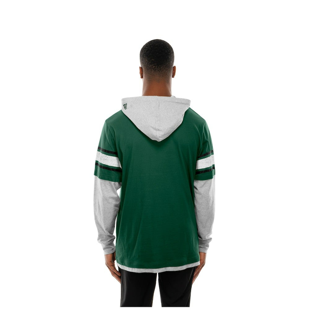 New York Jets New Era Twofer Layered Long Sleeve Hoodie T-Shirt Green - NFL