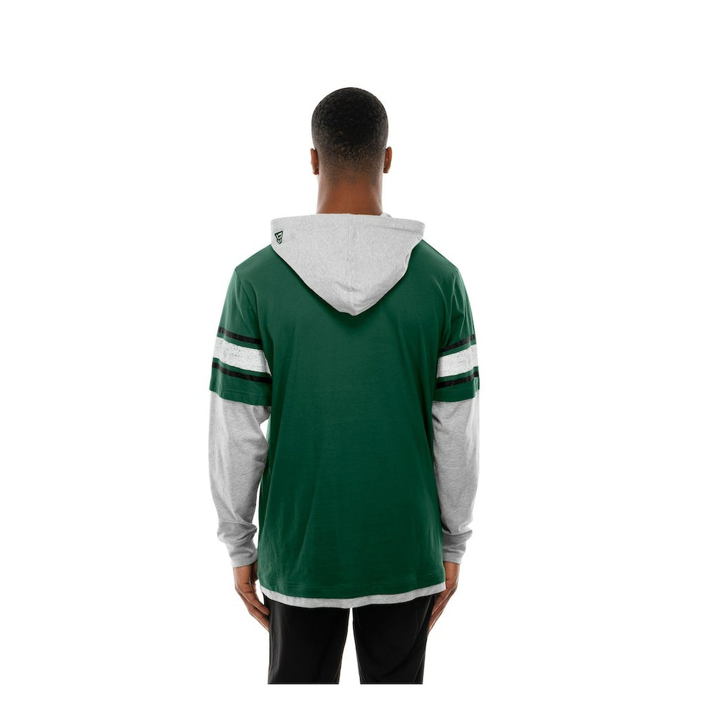 New York Jets New Era Twofer Layered Long Sleeve Hoodie T-Shirt Green - NFL