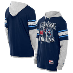 Tennessee Titans New Era Twofer Layered Long Sleeve Hoodie T-Shirt Navy - NFL