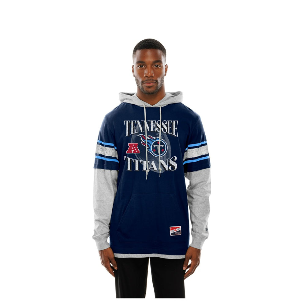 Tennessee Titans New Era Twofer Layered Long Sleeve Hoodie T-Shirt Navy - NFL