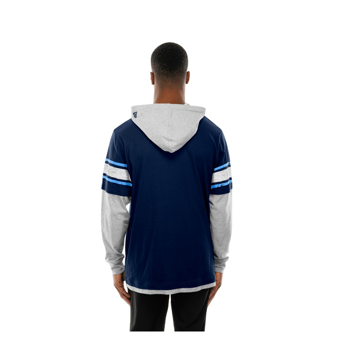 Tennessee Titans New Era Twofer Layered Long Sleeve Hoodie T-Shirt Navy - NFL