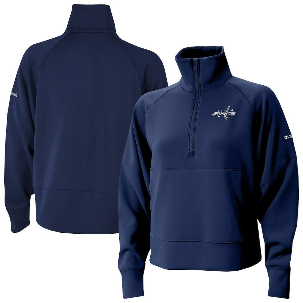 Washington Capitals Columbia Women's Wickhams Hills Raglan Omni-Wick Half-Zip Pullover Navy