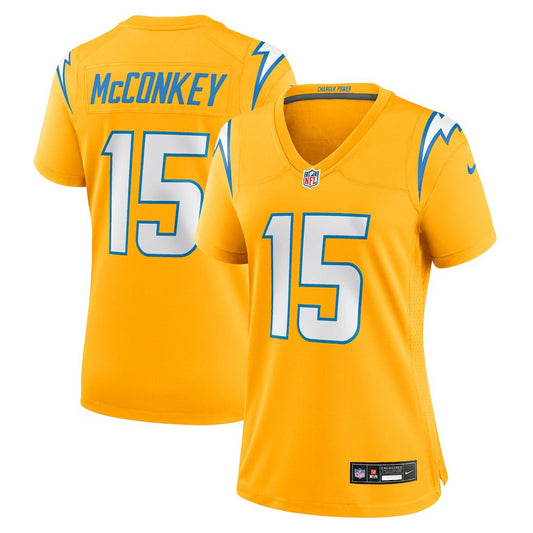 Ladd McConkey Los Angeles Chargers Women's Alternate Charger Power Game Jersey - Gold | NFL Jerseys