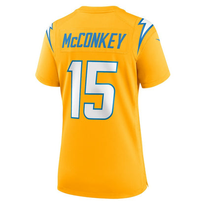 Ladd McConkey Los Angeles Chargers Women's Alternate Charger Power Game Jersey - Gold | NFL Jerseys