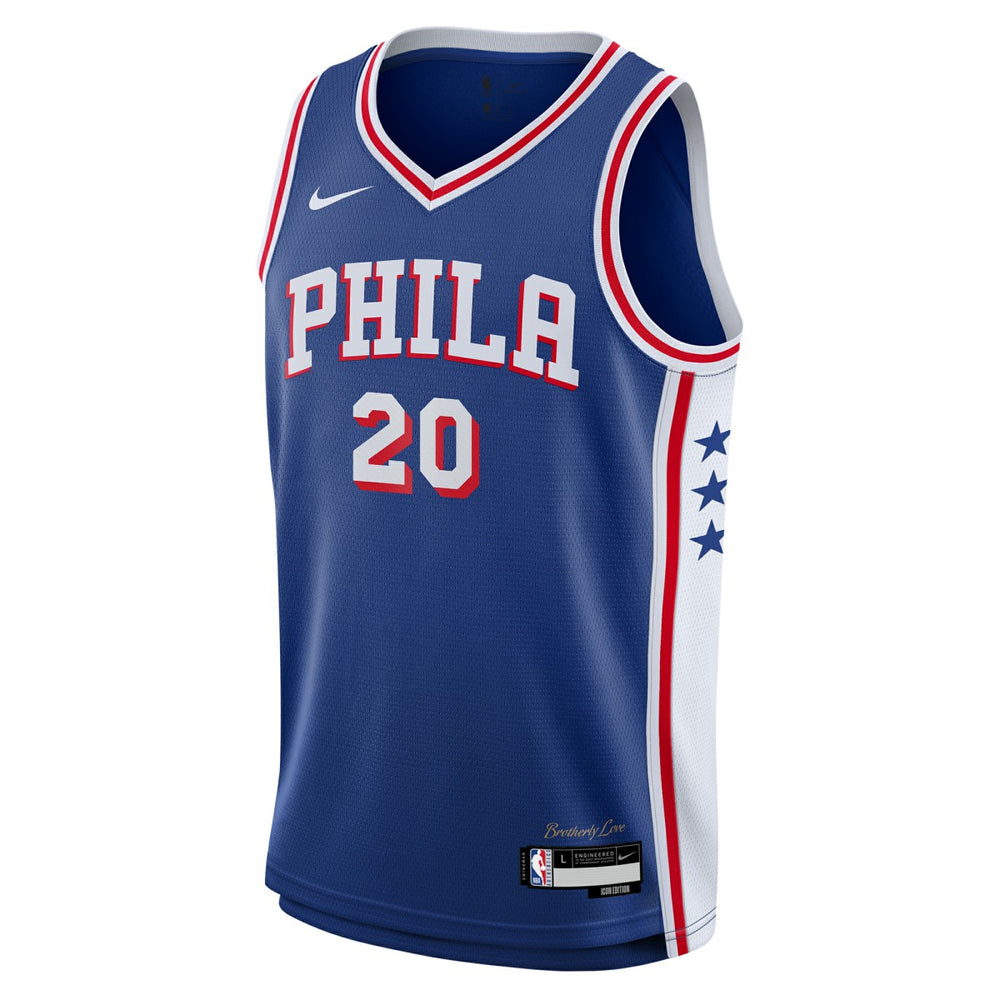 Nike - Jared McCain Philadelphia 76ers Youth Swingman Jersey - Icon Edition - Royal