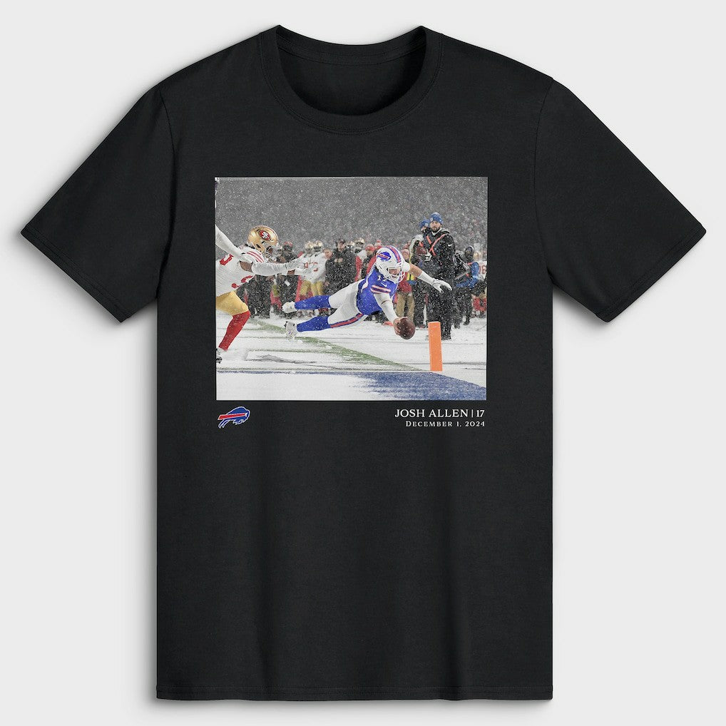 Josh Allen Buffalo Bills NFL Flash Features Week 13 T-Shirt Black - NFL