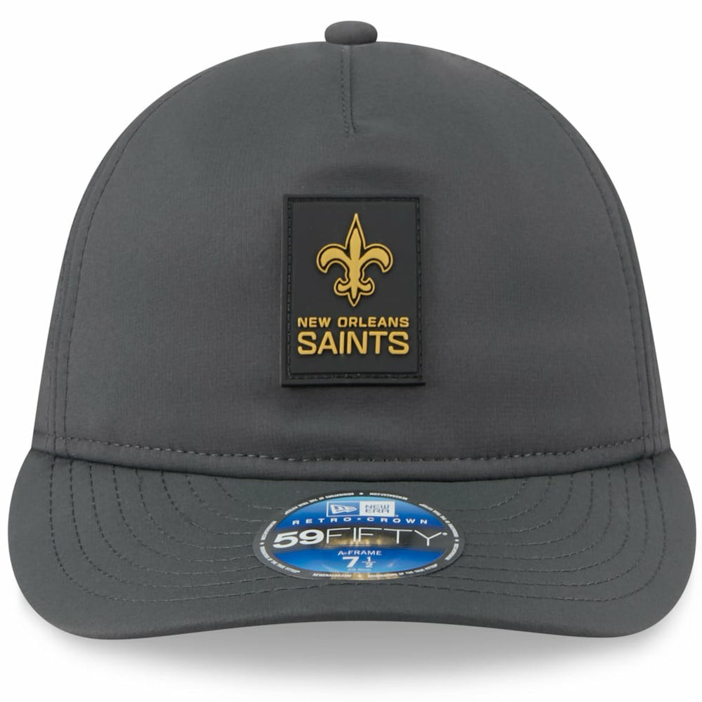 New Orleans Saints New Era 2025 Sideline Cold Weather Retro Crown 59FIFTY Fitted Hat Charcoal - NFL