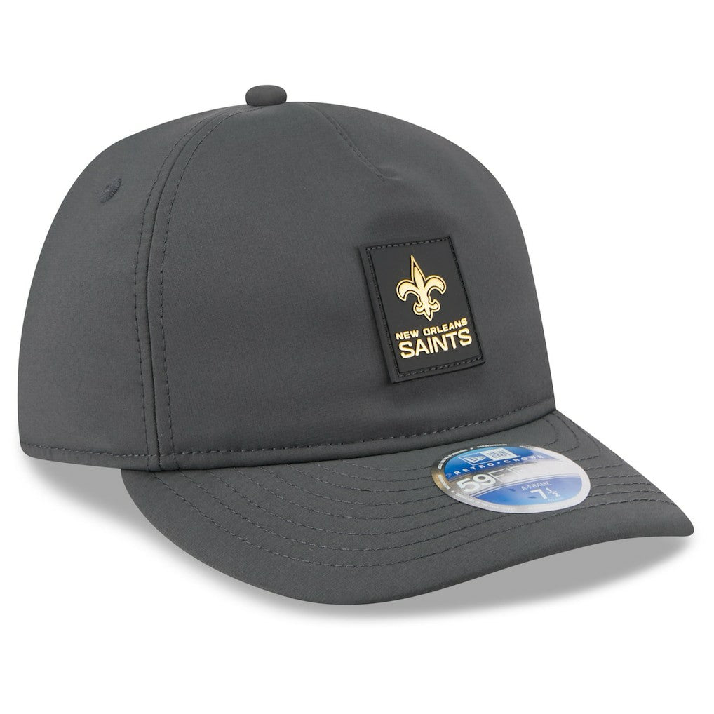 New Orleans Saints New Era 2025 Sideline Cold Weather Retro Crown 59FIFTY Fitted Hat Charcoal - NFL