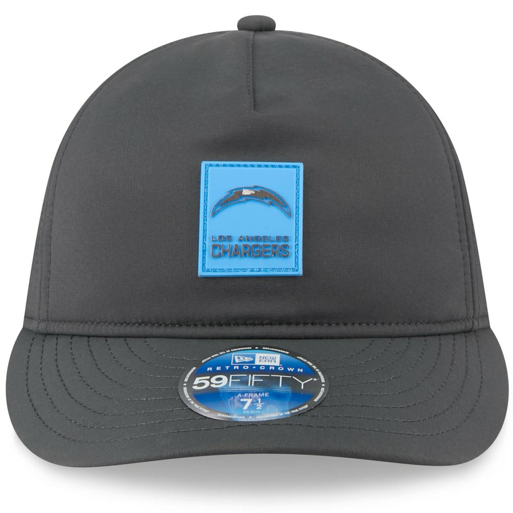 Los Angeles Chargers New Era 2025 Sideline Cold Weather Retro Crown 59FIFTY Fitted Hat Charcoal - NFL