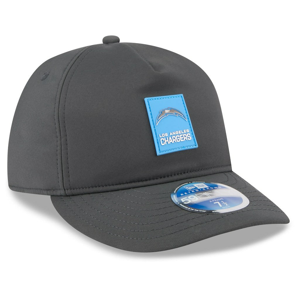 Los Angeles Chargers New Era 2025 Sideline Cold Weather Retro Crown 59FIFTY Fitted Hat Charcoal - NFL