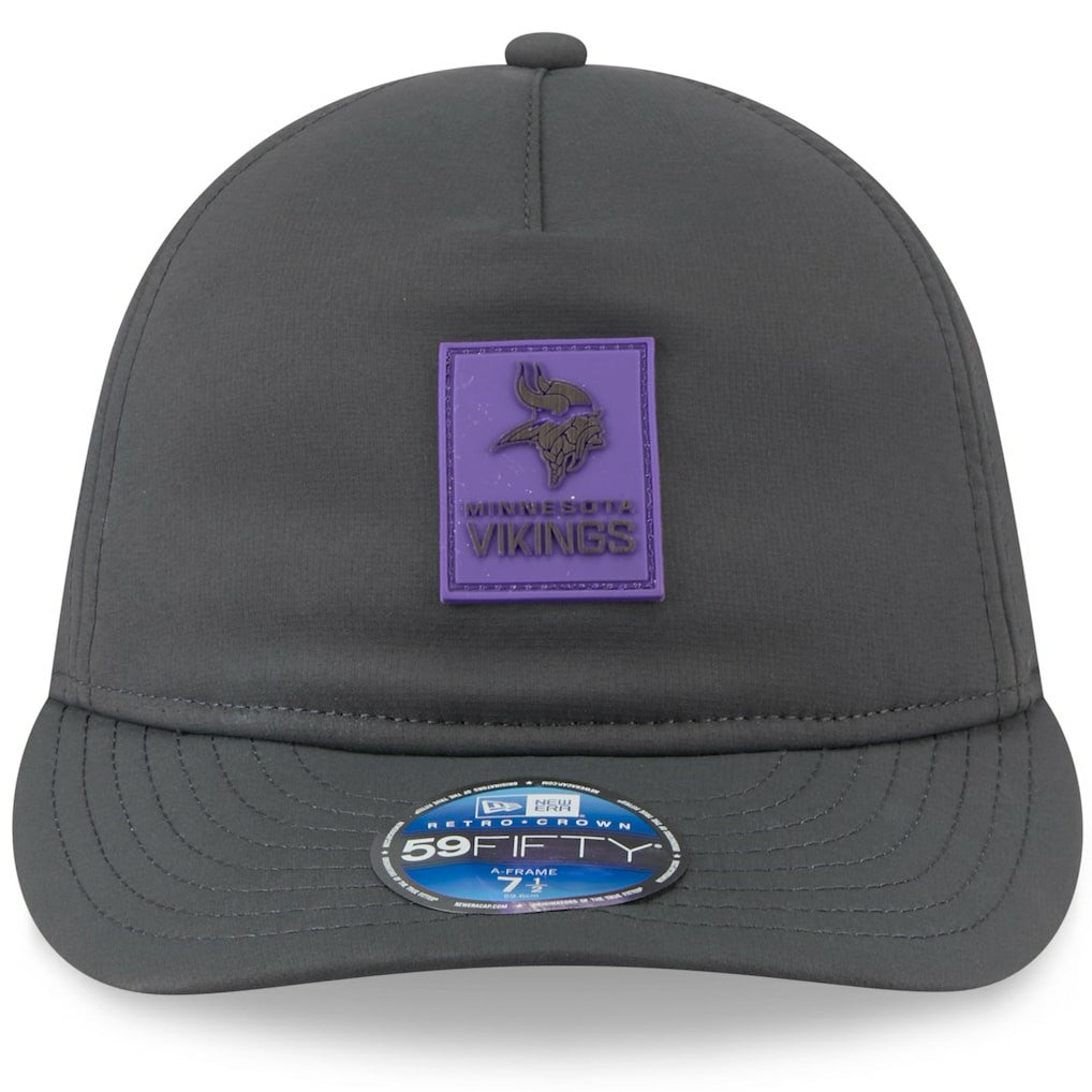 Minnesota Vikings New Era 2025 Sideline Cold Weather Retro Crown 59FIFTY Fitted Hat Charcoal - NFL