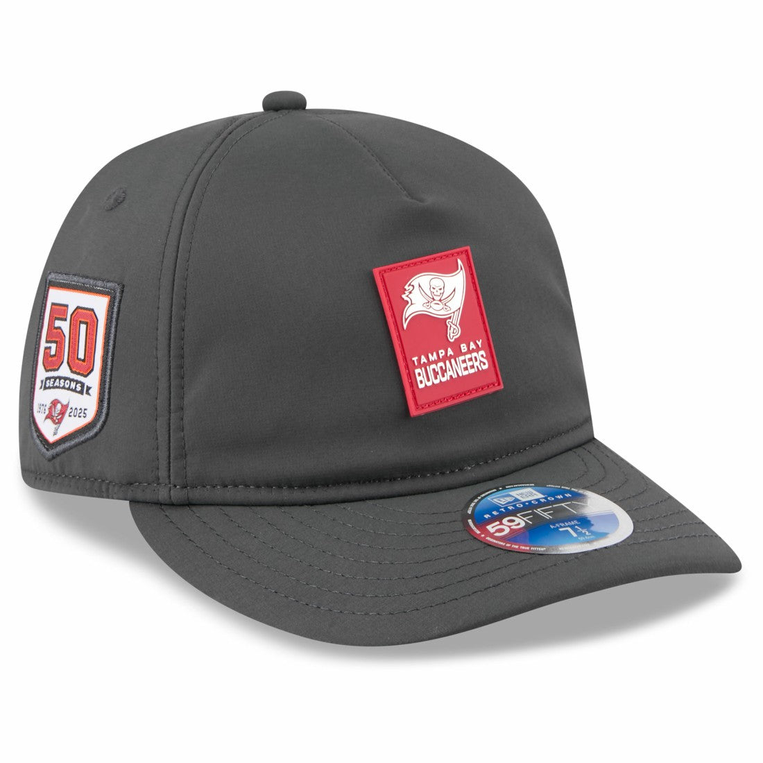 Tampa Bay Buccaneers New Era 2025 Sideline Cold Weather Retro Crown 59FIFTY Fitted Hat Charcoal - NFL