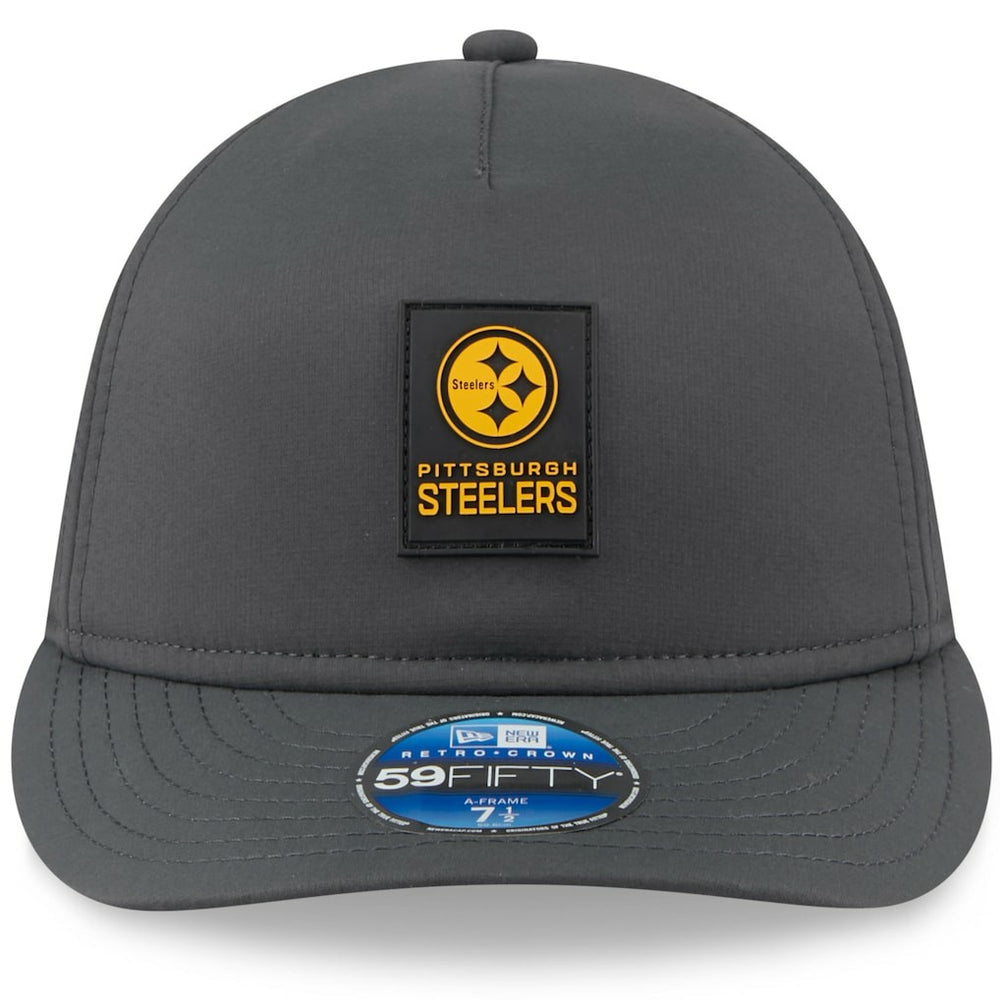 Pittsburgh Steelers New Era 2025 Sideline Cold Weather Retro Crown 59FIFTY Fitted Hat Charcoal - NFL