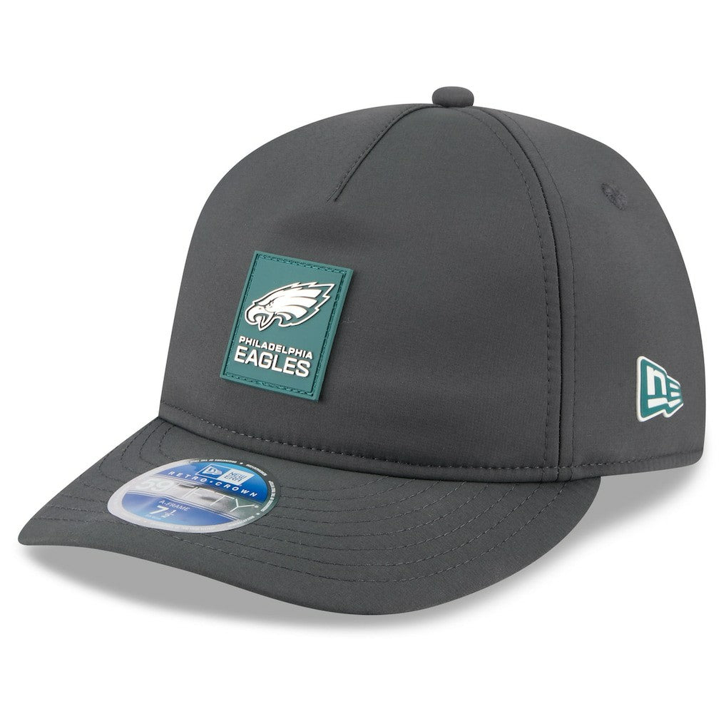 Philadelphia Eagles New Era 2025 Sideline Cold Weather Retro Crown 59FIFTY Fitted Hat Charcoal - NFL