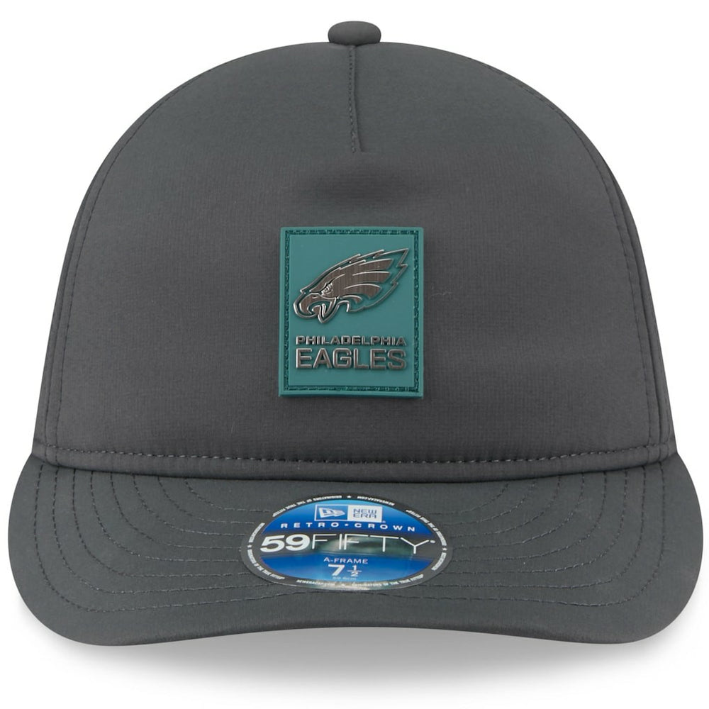 Philadelphia Eagles New Era 2025 Sideline Cold Weather Retro Crown 59FIFTY Fitted Hat Charcoal - NFL
