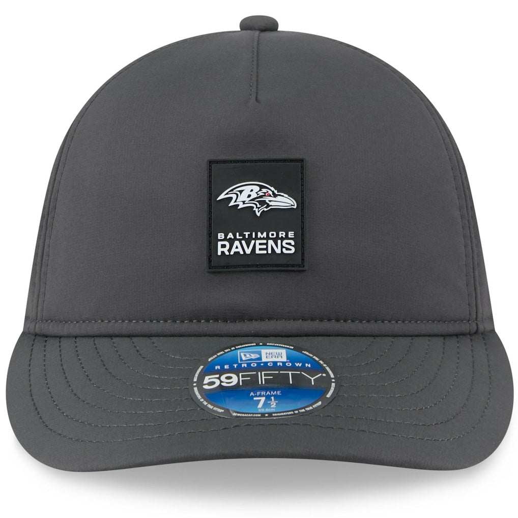 Baltimore Ravens New Era 2025 Sideline Cold Weather Retro Crown 59FIFTY Fitted Hat Charcoal - NFL