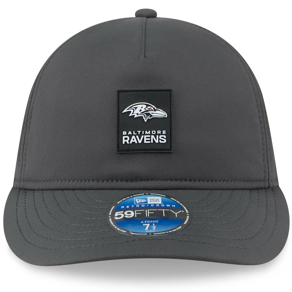 Baltimore Ravens New Era 2025 Sideline Cold Weather Retro Crown 59FIFTY Fitted Hat Charcoal - NFL