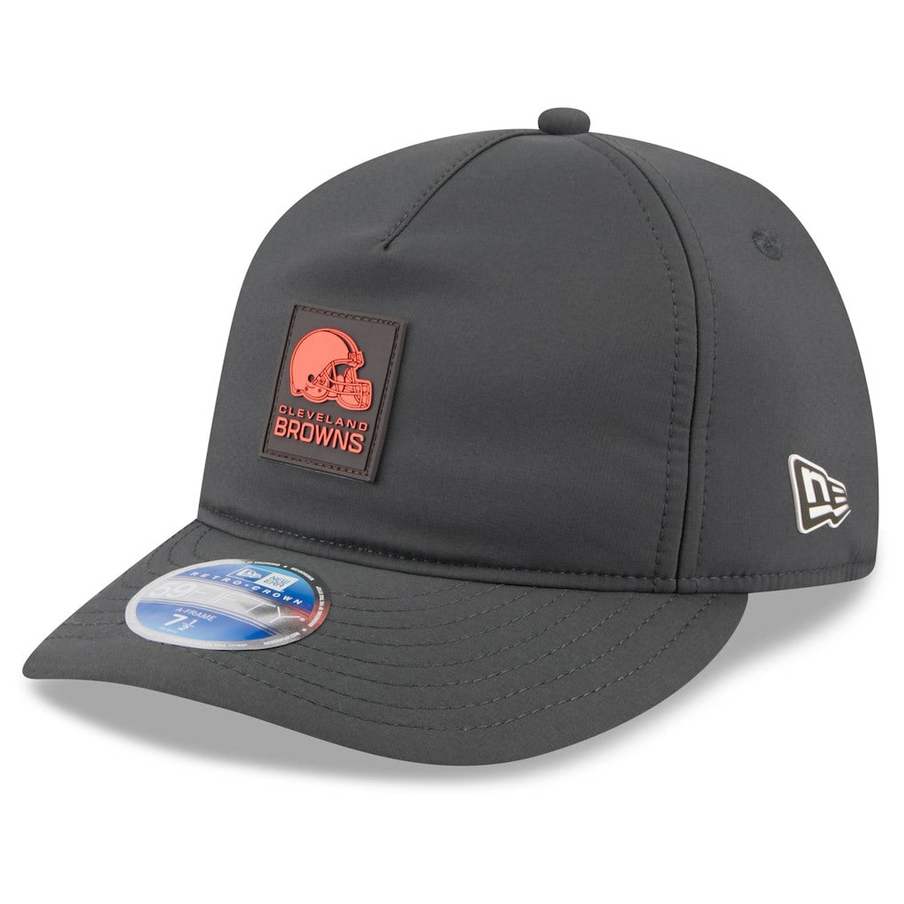 Cleveland Browns New Era 2025 Sideline Cold Weather Retro Crown 59FIFTY Fitted Hat Charcoal - NFL