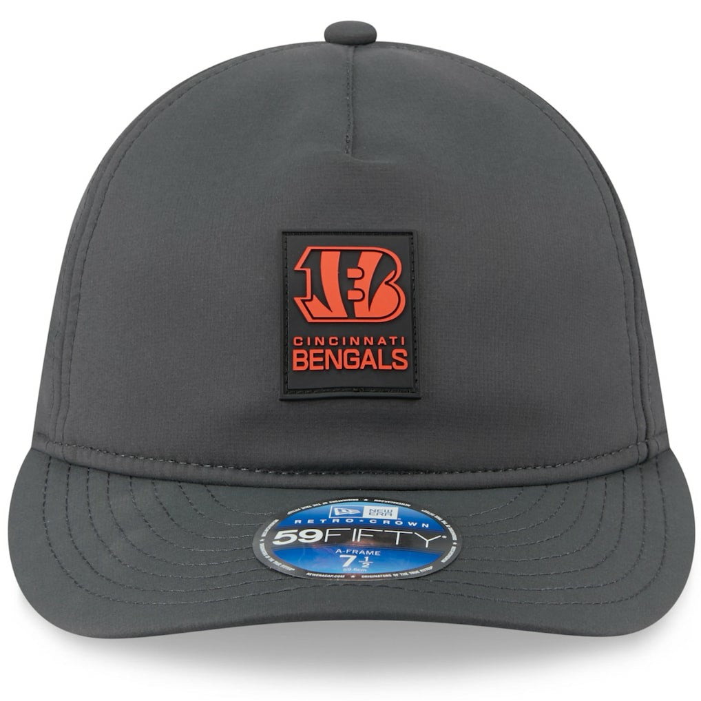 Cincinnati Bengals New Era 2025 Sideline Cold Weather Retro Crown 59FIFTY Fitted Hat Charcoal - NFL