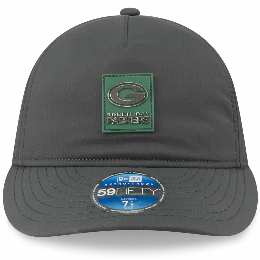 Green Bay Packers New Era 2025 Sideline Cold Weather Retro Crown 59FIFTY Fitted Hat Charcoal - NFL