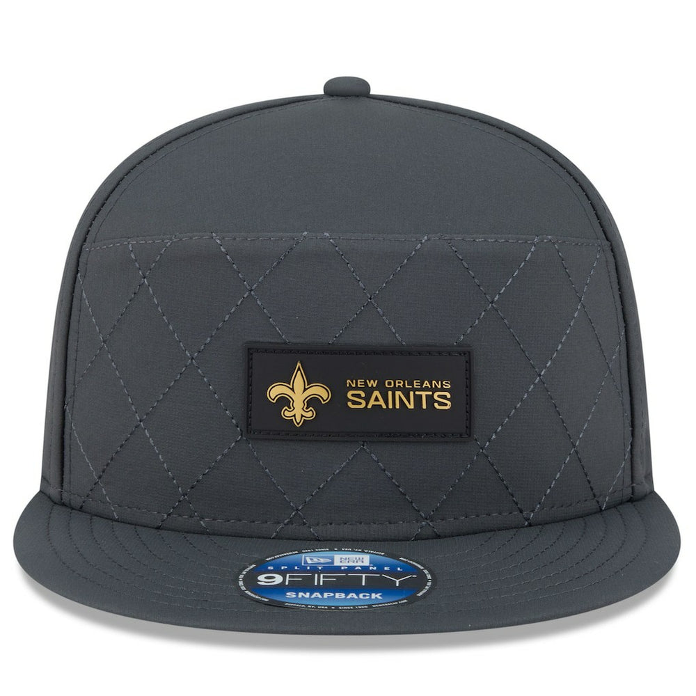 New Orleans Saints New Era 2025 Sideline Cold Weather Split Panel 9FIFTY Snapback Hat Charcoal - NFL