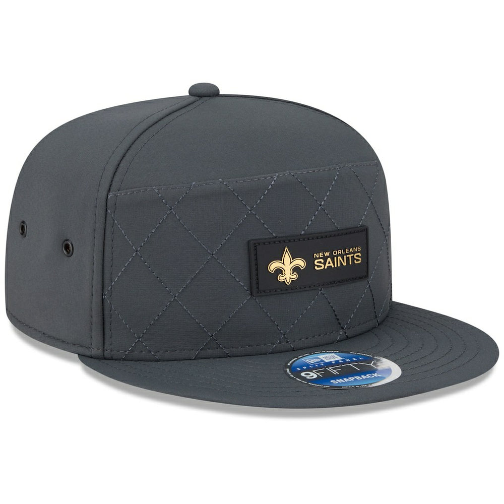 New Orleans Saints New Era 2025 Sideline Cold Weather Split Panel 9FIFTY Snapback Hat Charcoal - NFL