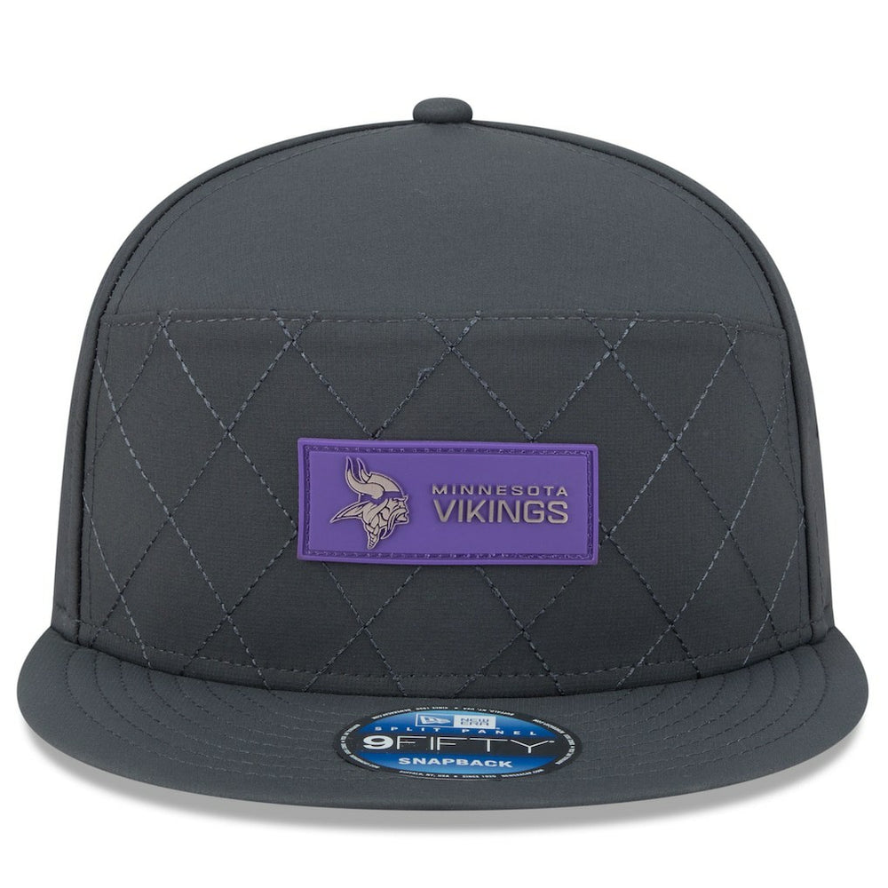 Minnesota Vikings New Era 2025 Sideline Cold Weather Split Panel 9FIFTY Snapback Hat Charcoal - NFL