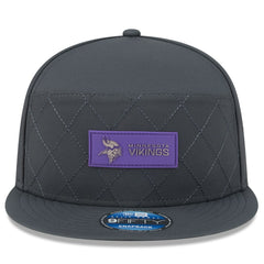 Minnesota Vikings New Era 2025 Sideline Cold Weather Split Panel 9FIFTY Snapback Hat Charcoal - NFL