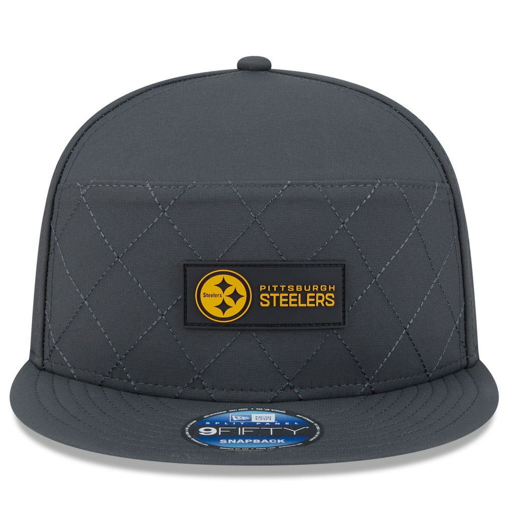 Pittsburgh Steelers New Era 2025 Sideline Cold Weather Split Panel 9FIFTY Snapback Hat Charcoal - NFL