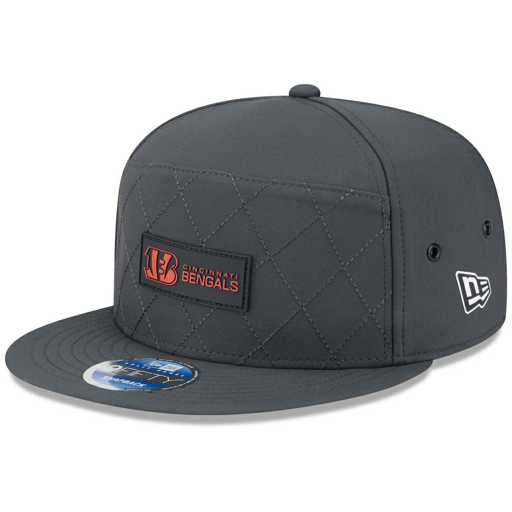 Cincinnati Bengals New Era 2025 Sideline Cold Weather Split Panel 9FIFTY Snapback Hat Charcoal - NFL