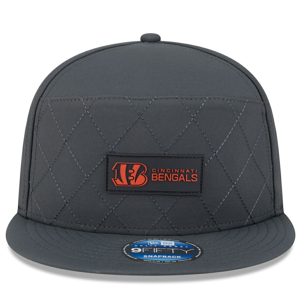Cincinnati Bengals New Era 2025 Sideline Cold Weather Split Panel 9FIFTY Snapback Hat Charcoal - NFL