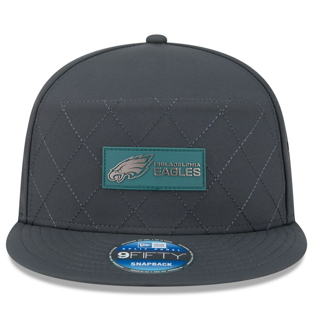 Philadelphia Eagles New Era 2025 Sideline Cold Weather Split Panel 9FIFTY Snapback Hat Charcoal - NFL