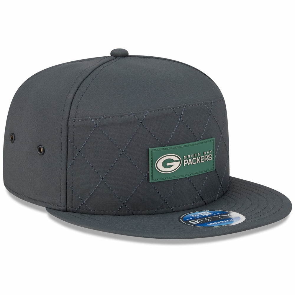 Green Bay Packers New Era 2025 Sideline Cold Weather Split Panel 9FIFTY Snapback Hat Charcoal - NFL