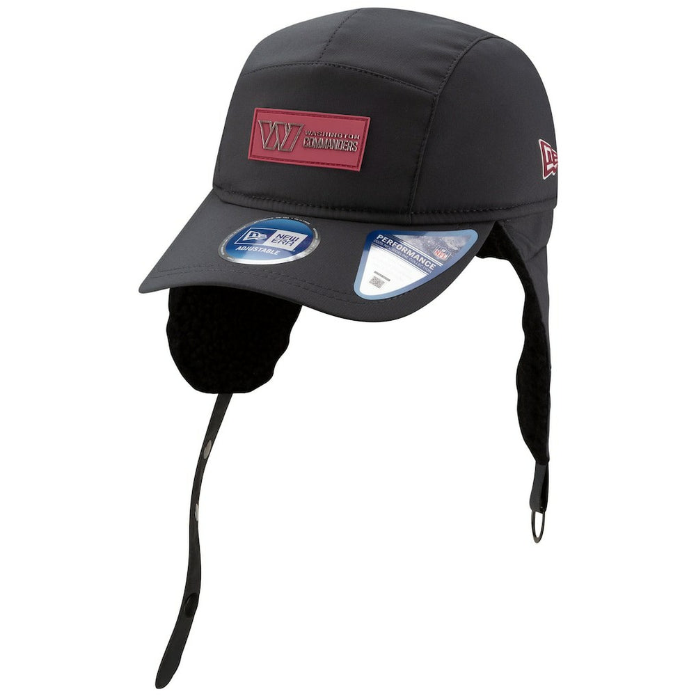 Washington Commanders New Era 2025 Sideline Cold Weather Runner Dog Ear Adjustable Hat Charcoal - NFL