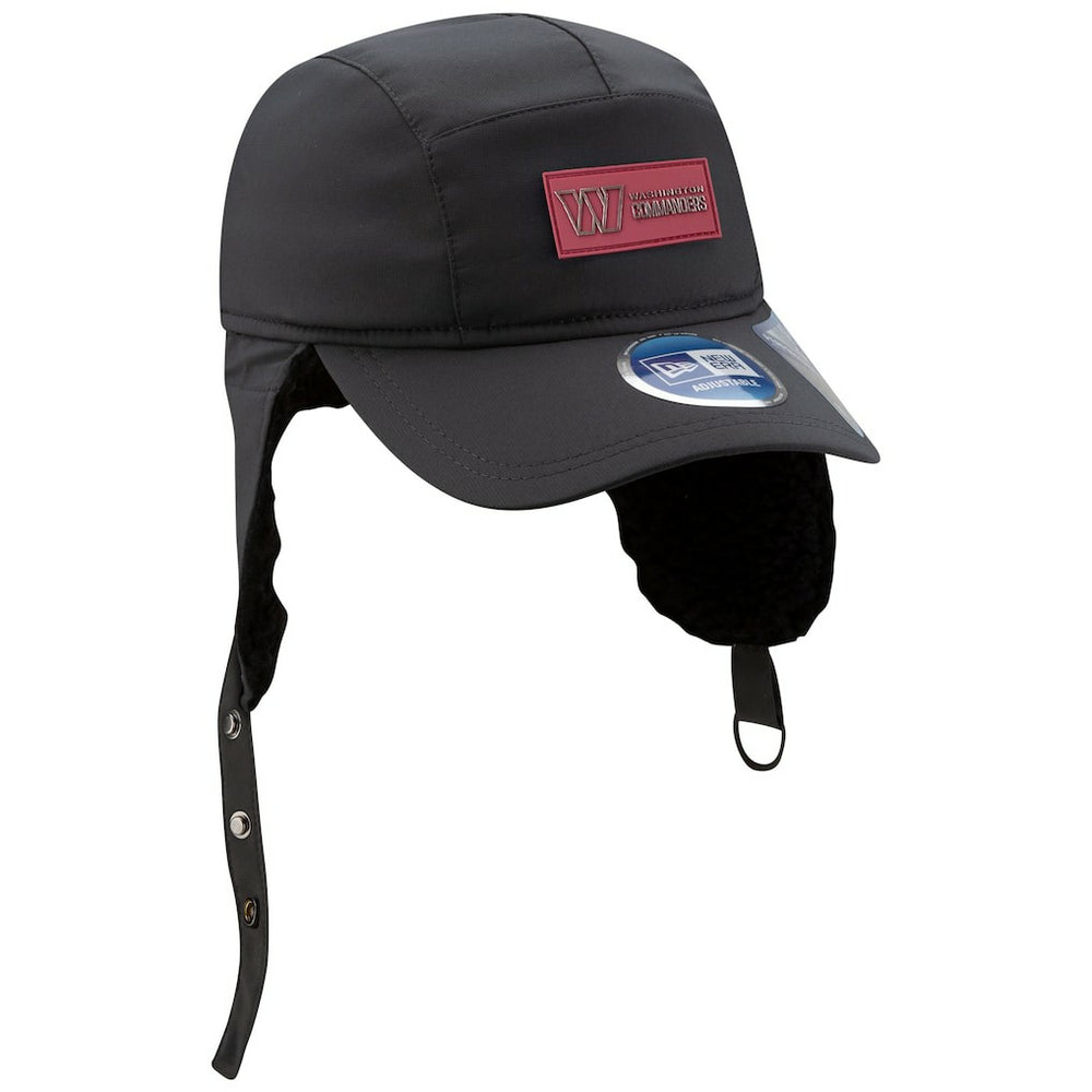 Washington Commanders New Era 2025 Sideline Cold Weather Runner Dog Ear Adjustable Hat Charcoal - NFL